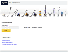 Tablet Screenshot of dysonseriallookup.com
